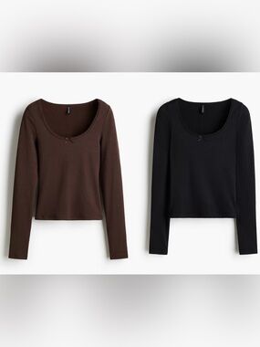 Set H&M RIBBED JERSEY TOP